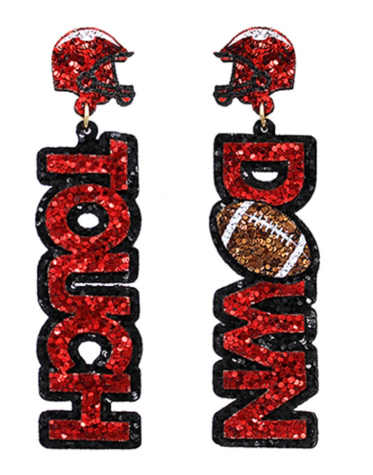 TOUCH DOWN Letter Earrings