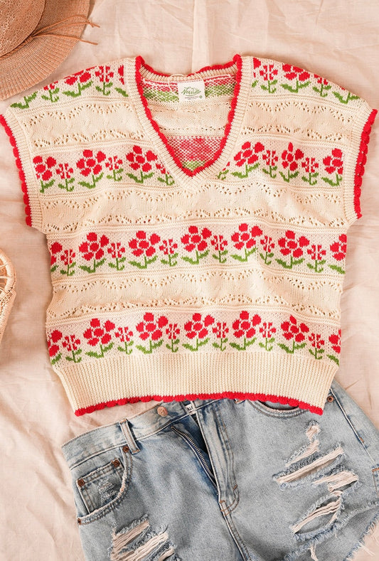 Floral Graphic
Knit Sweater Vest