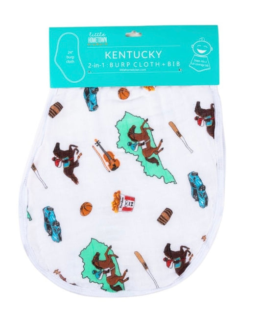 Kentucky Baby 2 in 1 Bib/Burp (Unisex)