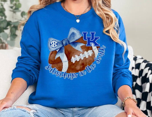 Kentucky Wildcats Football Coquette Bow Sweatshirt