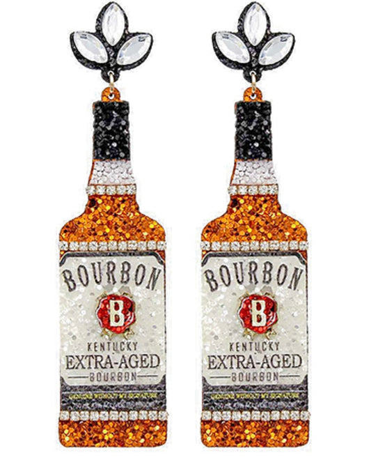 Bourbon Whiskey Glitter Earrings