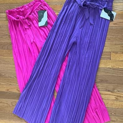 TIE FRONT PLEATED PANT