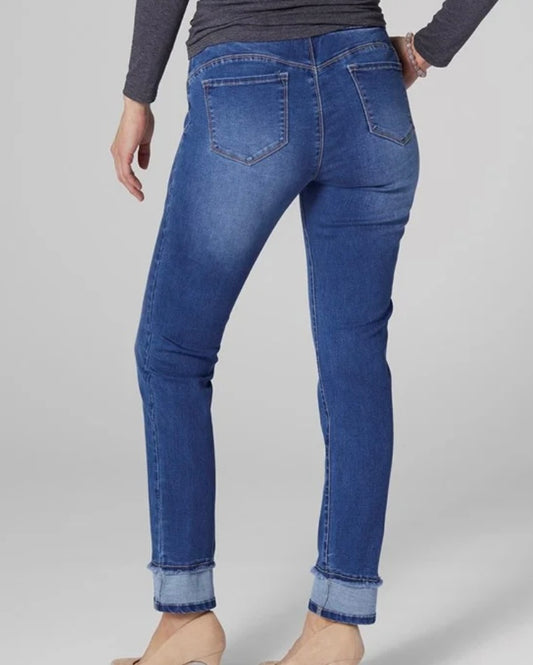 OMG Boyfriend Contrast Bottom Jeans by Coco and Carmen