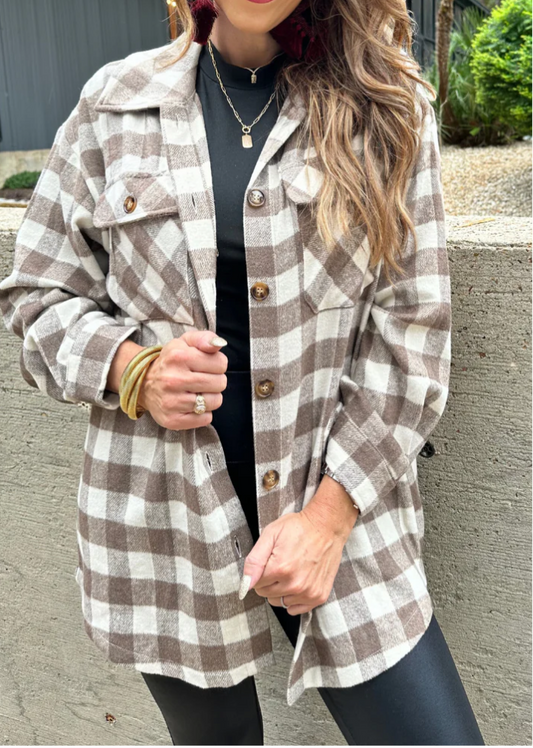 Maple plaid Shacket