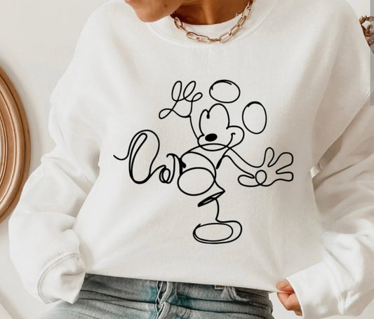 Mouse Line Art Sweatshirt