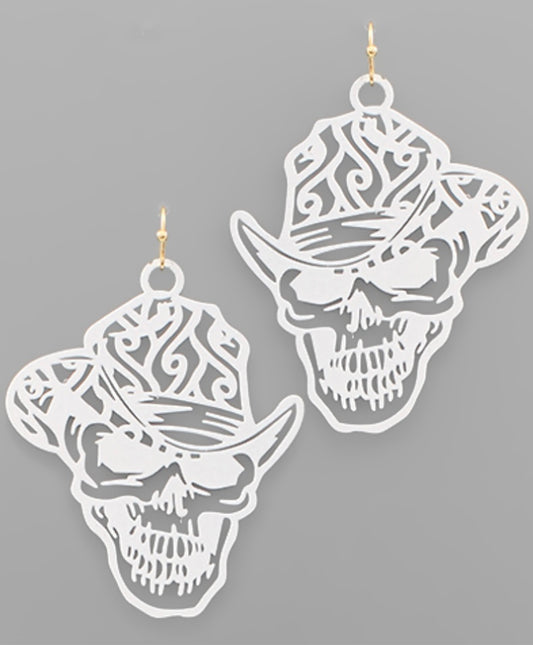 Cowboy skull earrings