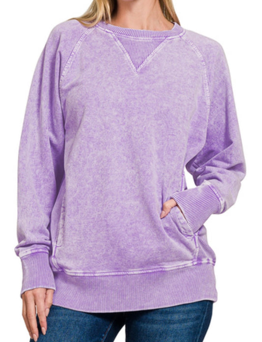 HALO WASHED FRENCH
TERRY ROUND NECK
PULLOVER