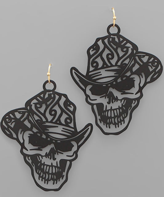 Cowboy skull earrings