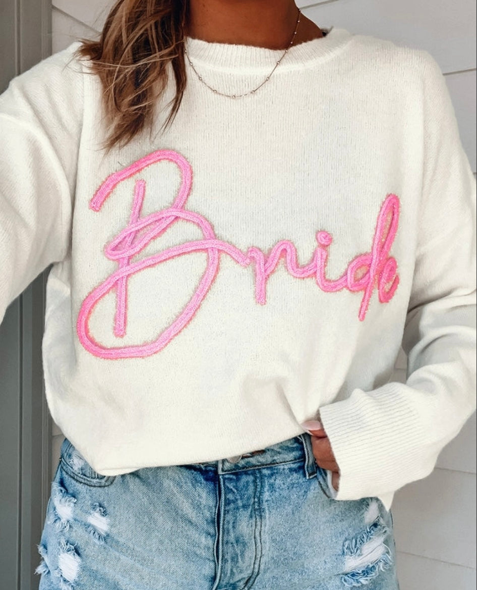 Bride Tinsel Embroidered Pullover Sweater