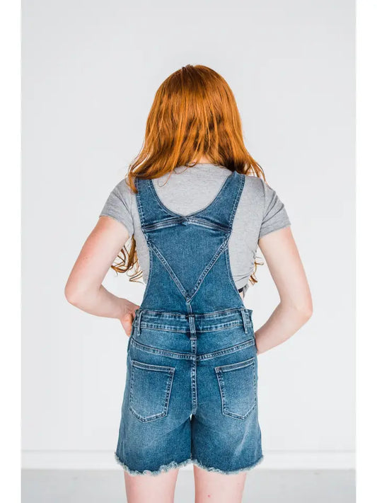 dark wash overalls