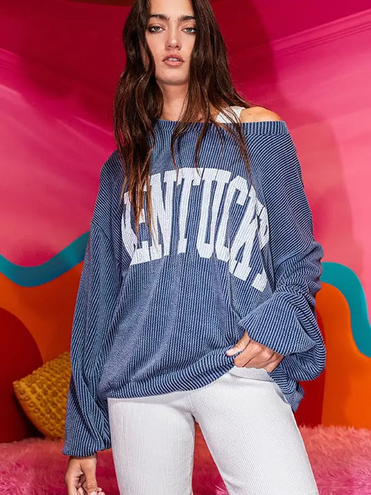 Kentucky comfy oversized corded sweatshirt