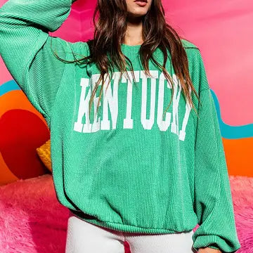 Kentucky comfy oversized corded sweatshirt